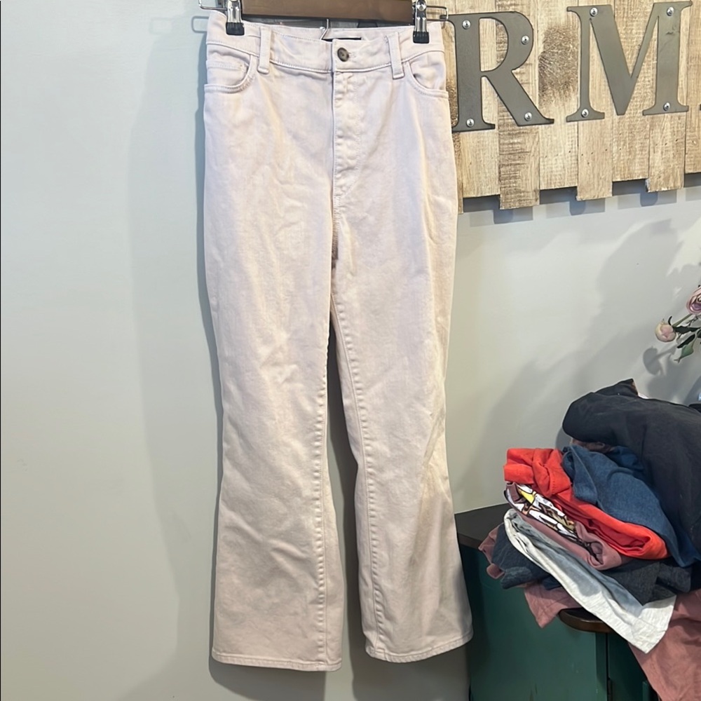 Ann Taylor Pink Flare Wide Leg Jeans